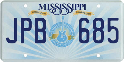 MS license plate JPB685