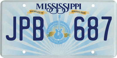 MS license plate JPB687