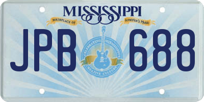 MS license plate JPB688