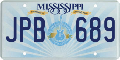 MS license plate JPB689
