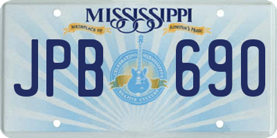 MS license plate JPB690