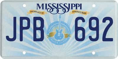 MS license plate JPB692