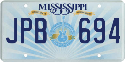 MS license plate JPB694
