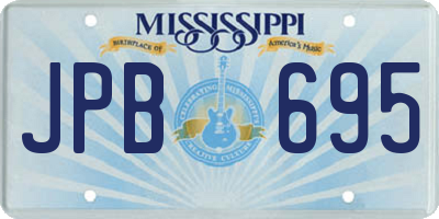 MS license plate JPB695