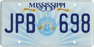MS license plate JPB698