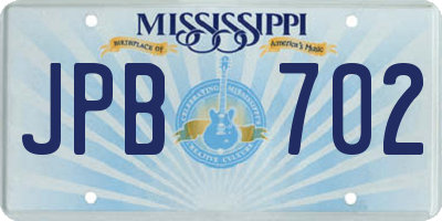 MS license plate JPB702
