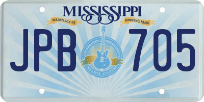 MS license plate JPB705