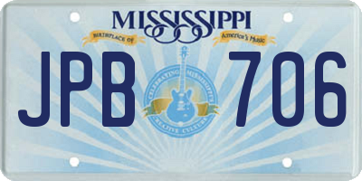 MS license plate JPB706