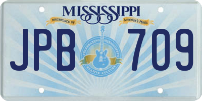 MS license plate JPB709