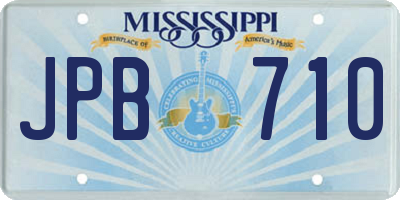 MS license plate JPB710