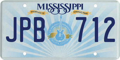 MS license plate JPB712