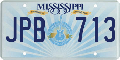 MS license plate JPB713