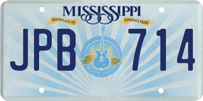 MS license plate JPB714