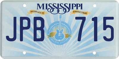 MS license plate JPB715