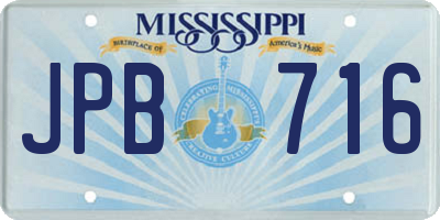 MS license plate JPB716