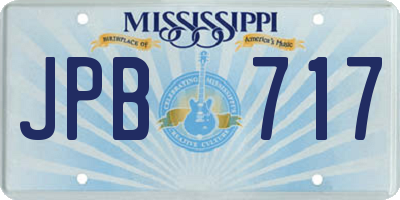 MS license plate JPB717