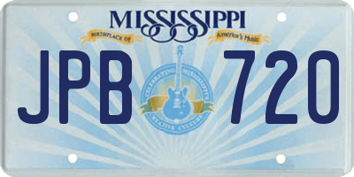 MS license plate JPB720