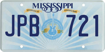 MS license plate JPB721