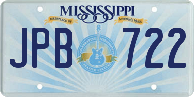 MS license plate JPB722