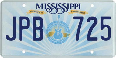 MS license plate JPB725