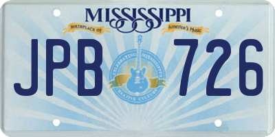 MS license plate JPB726