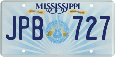 MS license plate JPB727