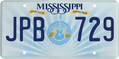 MS license plate JPB729