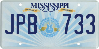 MS license plate JPB733