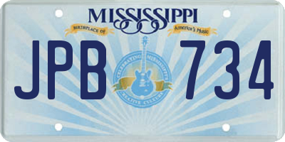 MS license plate JPB734