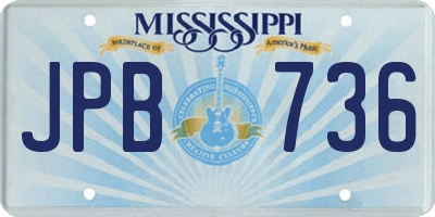 MS license plate JPB736