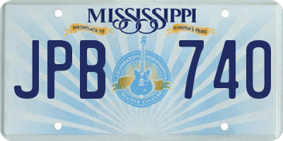 MS license plate JPB740