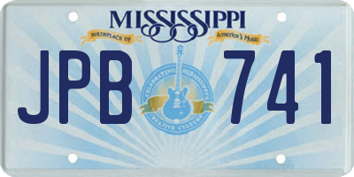 MS license plate JPB741