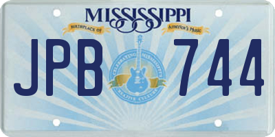 MS license plate JPB744