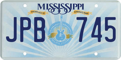 MS license plate JPB745
