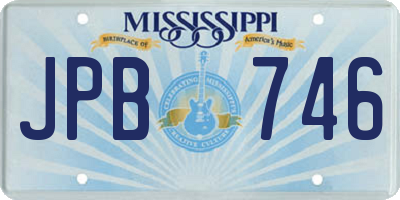 MS license plate JPB746