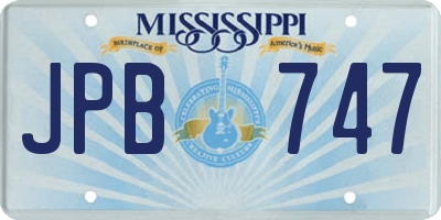 MS license plate JPB747