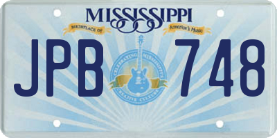 MS license plate JPB748