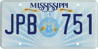 MS license plate JPB751