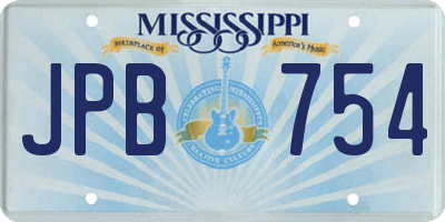 MS license plate JPB754