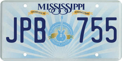 MS license plate JPB755