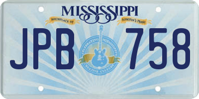 MS license plate JPB758