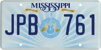 MS license plate JPB761