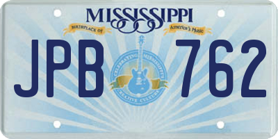 MS license plate JPB762