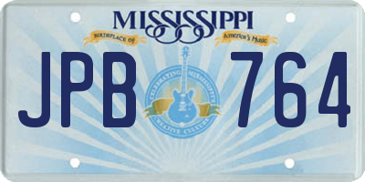MS license plate JPB764