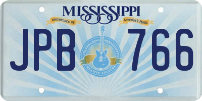 MS license plate JPB766