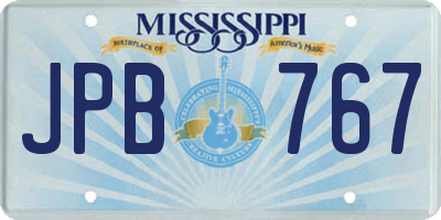 MS license plate JPB767