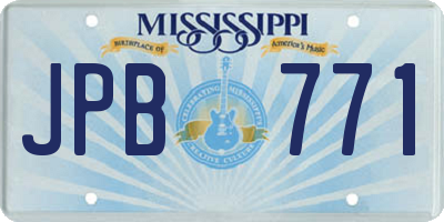 MS license plate JPB771