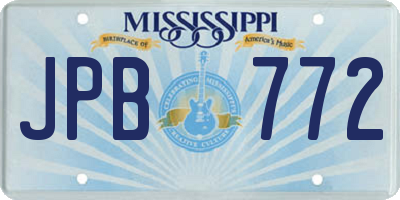 MS license plate JPB772