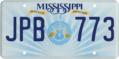 MS license plate JPB773
