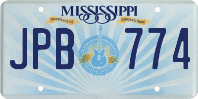 MS license plate JPB774